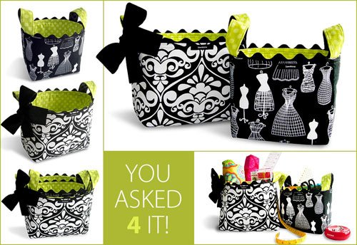 Structured Fabric Baskets - Free Sewing Pattern