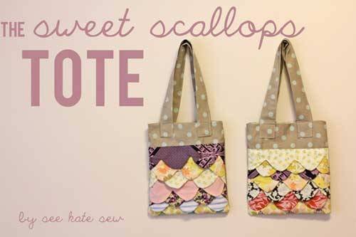 Free Tote Bag Pattern and Tutorial - Sweet Scallops Tote