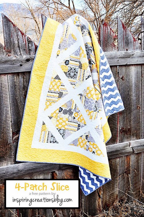 Free Quilt Pattern and Tutorial - 4-Patch Slice Quilt