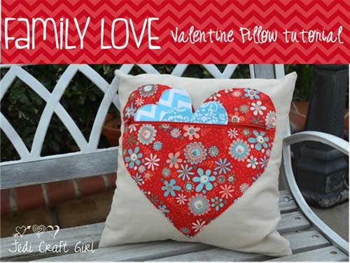 Family Love Valentine Pillow - Free Sewing Tutorial