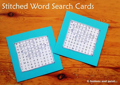 Stitched Word Search Cards - Free Sewing Tutorial