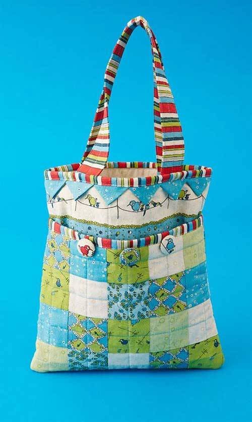 Patchwork and Prairie Points Bag - Free Sewing Pattern