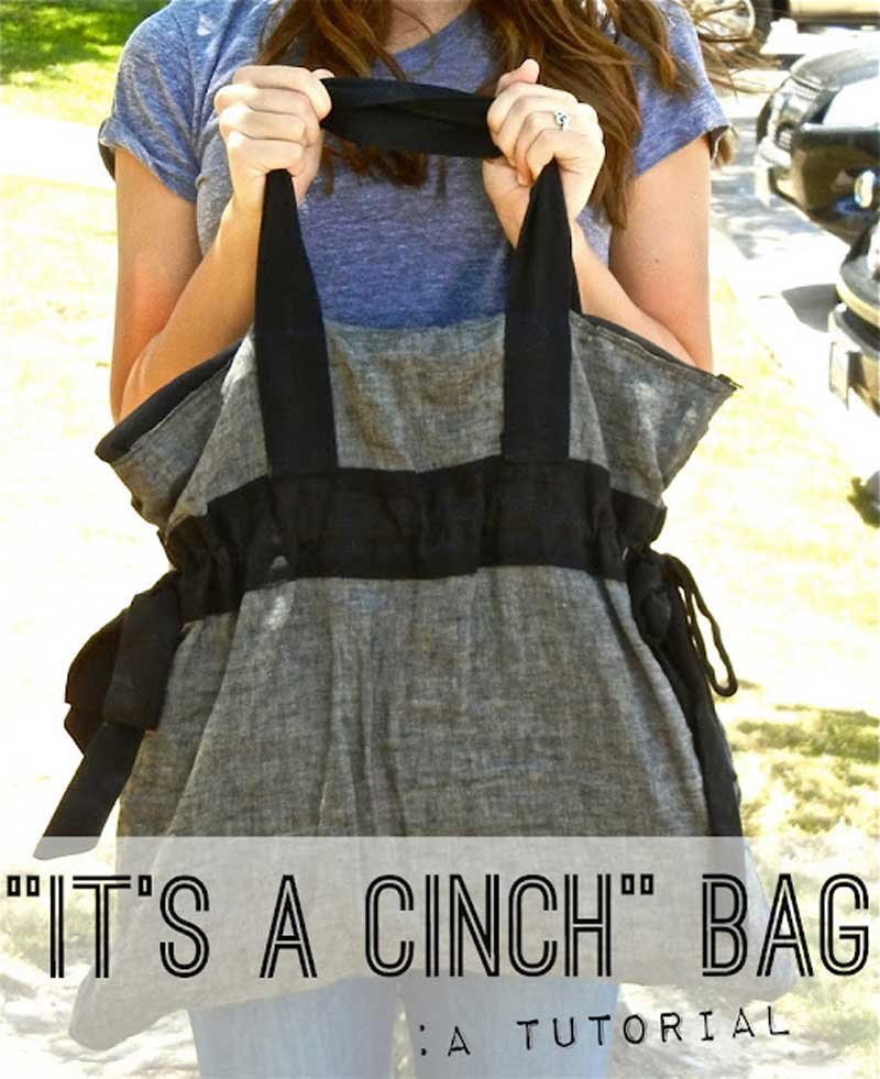 Free Bag Pattern and Tutorial - It's a Cinch Bag by Sweet Verbena