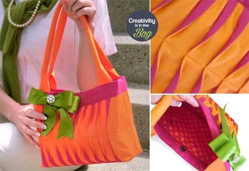 Preppy Wave Tucked Handbag - Free Sewing Tutorial