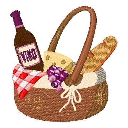Wine & Cheese Basket - Free Embroidery Design