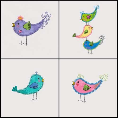 Tweet Birds Machine Embroidery Design Collection