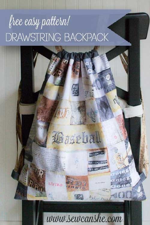 Easy Drawstring Backpack - Free Sewing Pattern