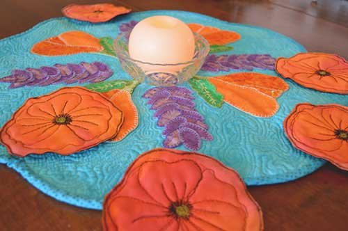 Quilted Poppy Coasters - Free Sewing Tutorial