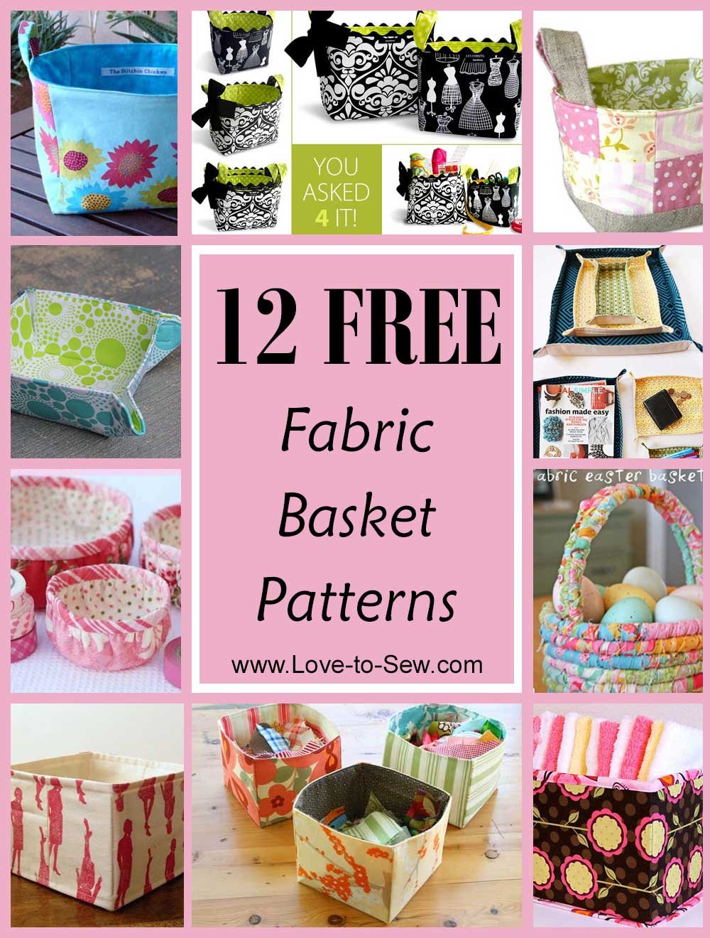 100+ FREE Fabric Organizer Sewing Patterns