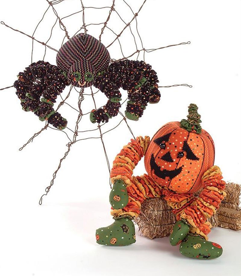 Yo-Yo Halloween Stuffed Spider & Pumpkin Sewing Pattern