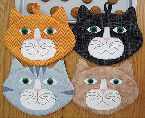 Add some fun and color to your kitchen decor with these adorable hot pads.