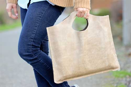 Four Step Leather Tote