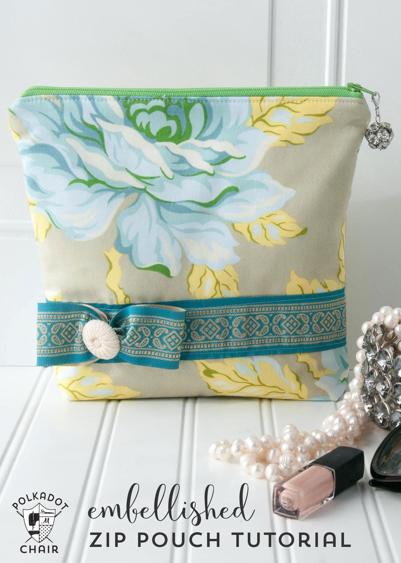Embellished Zip Pouch