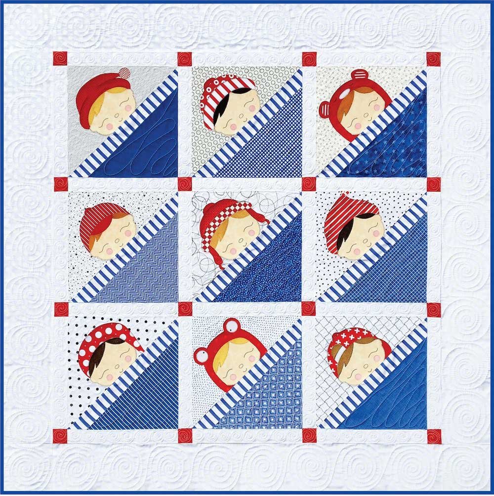 This precious Sleepy Babies quilt includes patterns for two sizes of wall hangings