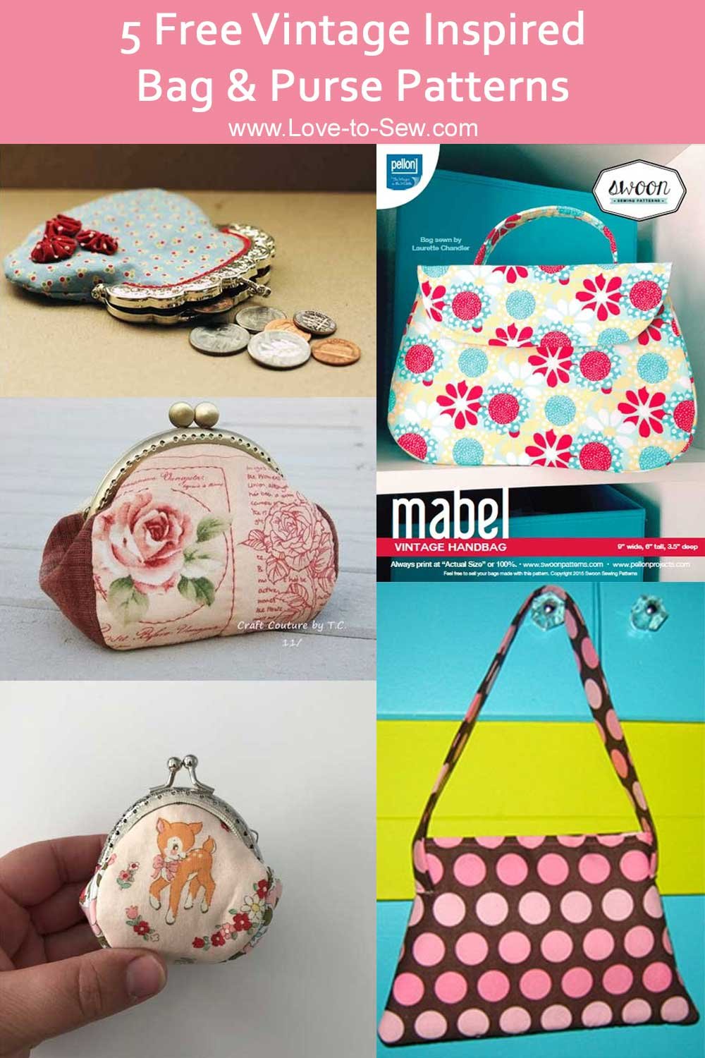 5 Free Vintage Style Purse & Bag Patterns to Sew