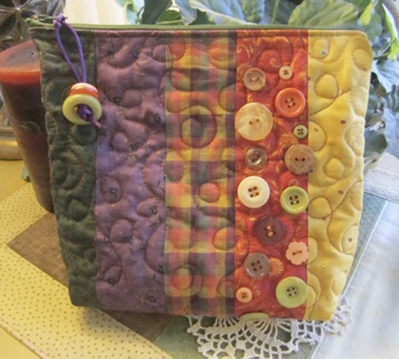 Zippered Bag with Buttons