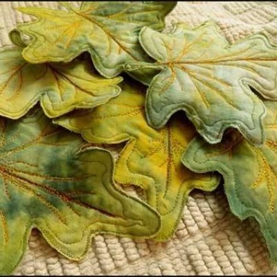 Leaf Art Fabric Coasters - Free Sewing Tutorial